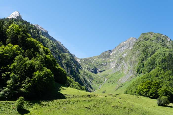 Hospice de France, point de départ de la randonnée - oui vous allez monter en haut à gauche